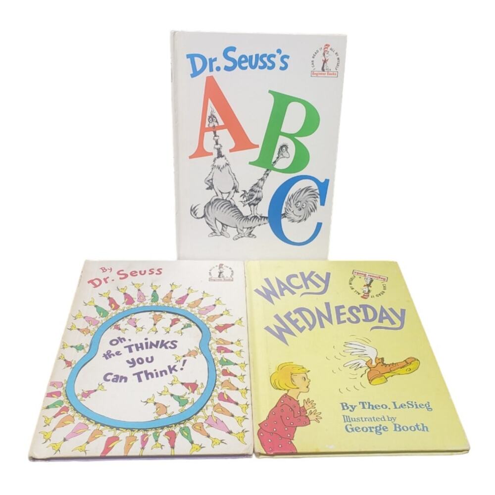 Vintage Dr. Seuss ABC / Wacky Wed Beginner Book Bundle - I Can Read By Myself